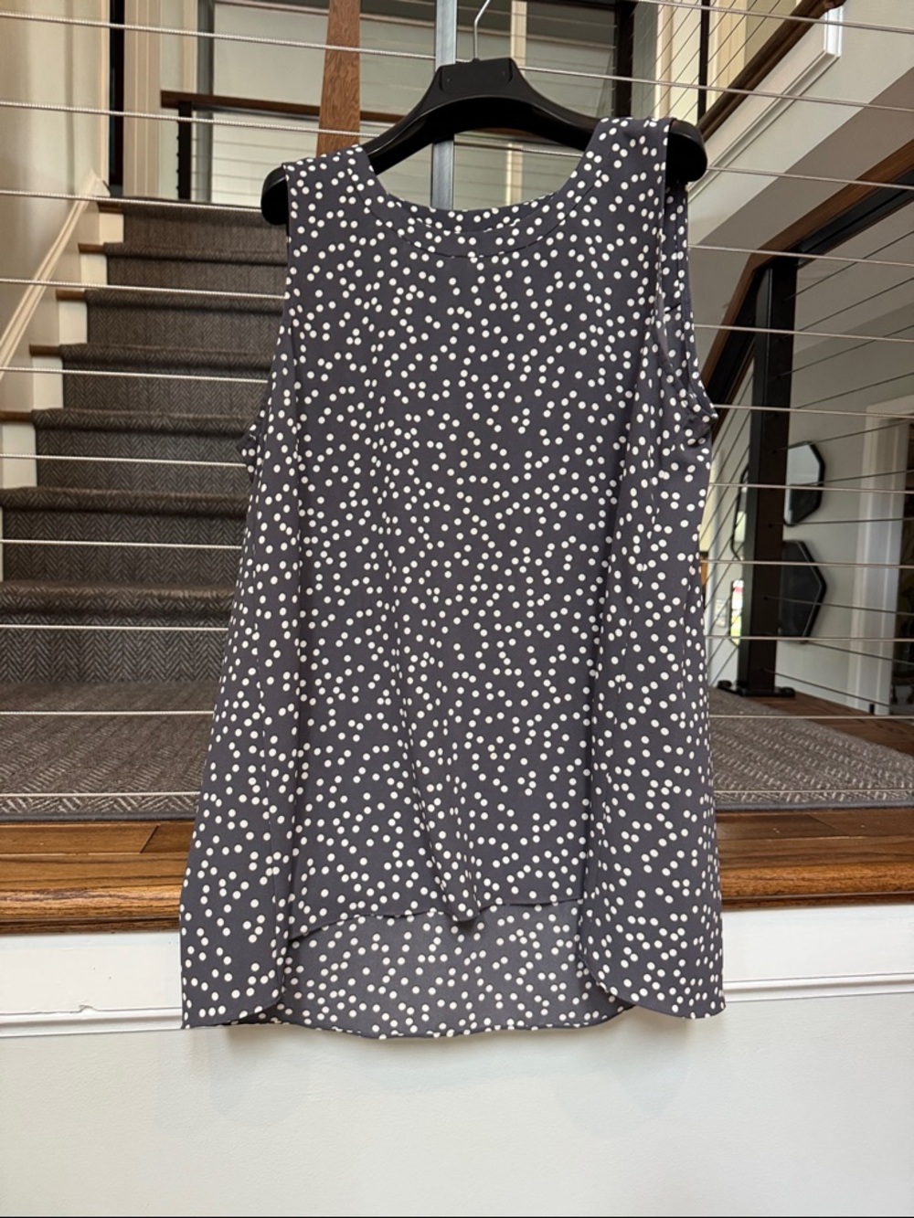 Anne Klein Gray Polka Dot Shell